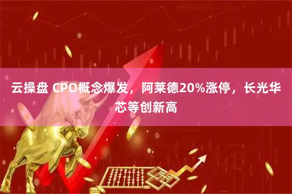 云操盘 CPO概念爆发，阿莱德20%涨停，长光华芯等创新高